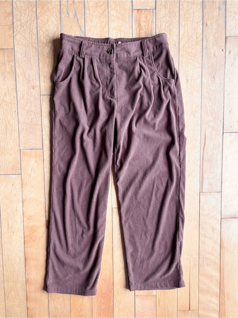 Halara Soft Ribbed Brown Corduroy Pants Size Medium Petite
